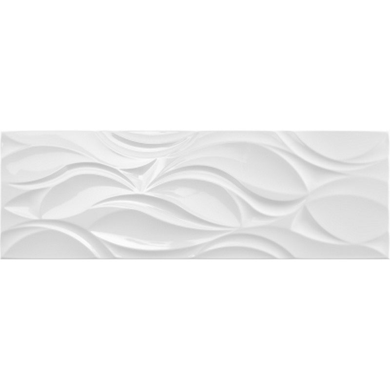 Azulejo con relieve Narval White mate de 30x90 cm