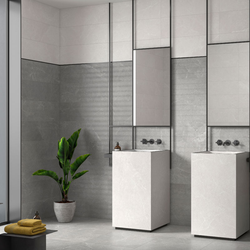 Azulejo Storm Wall Grey de 25x75 cm
