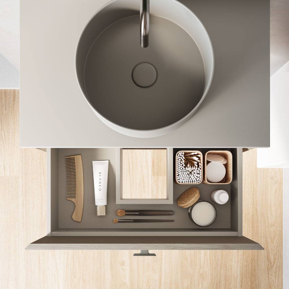 Mueble de baño con lavabo Mei Top Roble 60 cm C0075600