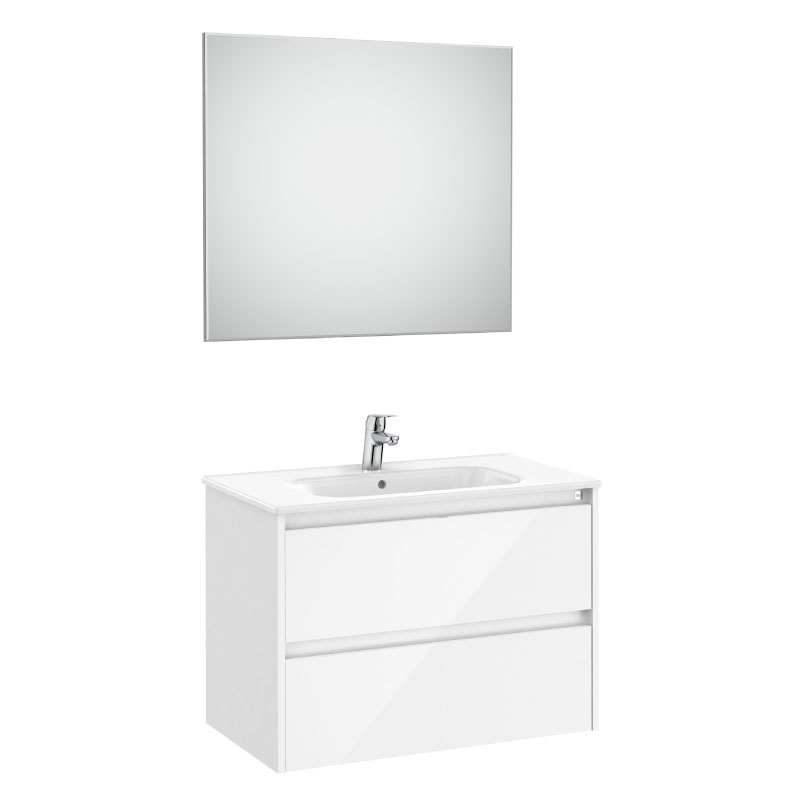 Mueble baño + lavabo y espejo Tenet Blanco 80 A851787806